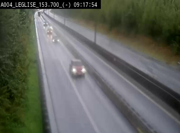<h2>Webcam autoroute A4 (E411-E25) à Léglise, avant la jonction avec la N40. Vue orientée vers Bruxelles</h2>