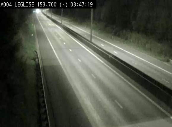 <h2>Webcam autoroute A4 (E411-E25) à Léglise, avant la jonction avec la N40. Vue orientée vers Bruxelles</h2>