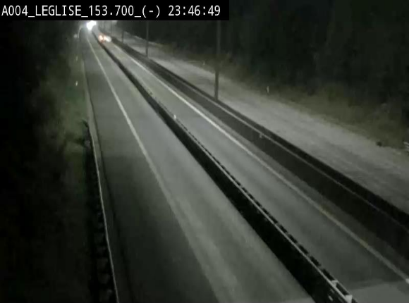 Webcam autoroute A4 (E411-E25) à Léglise, avant la jonction avec la N40. Vue orientée vers Bruxelles