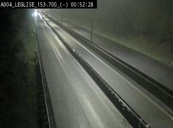 <h2>Webcam autoroute A4 (E411-E25) à Léglise, avant la jonction avec la N40. Vue orientée vers Bruxelles</h2>