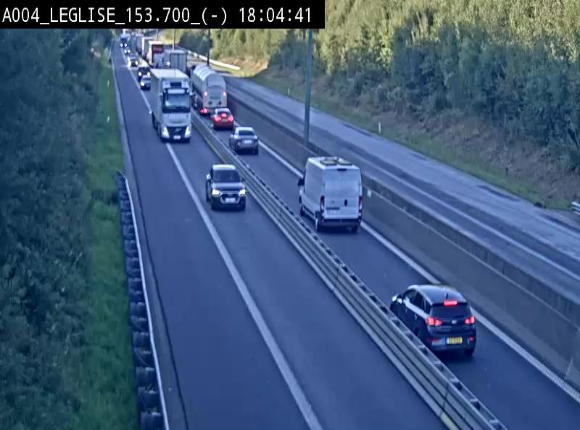 <h2>Webcam autoroute A4 (E411-E25) à Léglise, avant la jonction avec la N40. Vue orientée vers Bruxelles</h2>