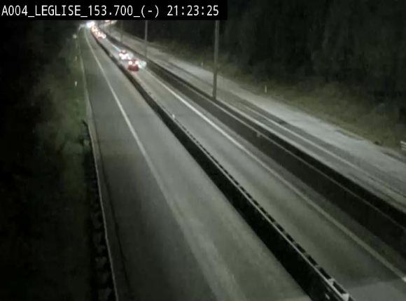<h2>Webcam autoroute A4 (E411-E25) à Léglise, avant la jonction avec la N40. Vue orientée vers Bruxelles</h2>
