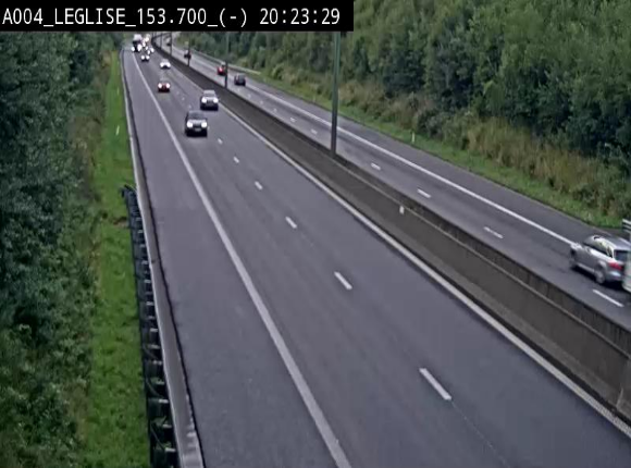 <h2>Webcam autoroute A4 (E411-E25) à Léglise, avant la jonction avec la N40. Vue orientée vers Bruxelles</h2>