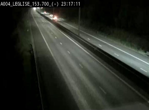 <h2>Webcam autoroute A4 (E411-E25) à Léglise, avant la jonction avec la N40. Vue orientée vers Bruxelles</h2>
