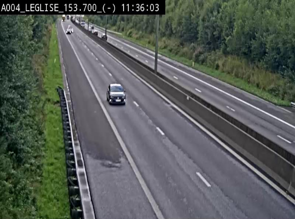 <h2>Webcam autoroute A4 (E411-E25) à Léglise, avant la jonction avec la N40. Vue orientée vers Bruxelles</h2>