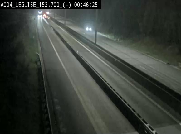 <h2>Webcam autoroute A4 (E411-E25) à Léglise, avant la jonction avec la N40. Vue orientée vers Bruxelles</h2>