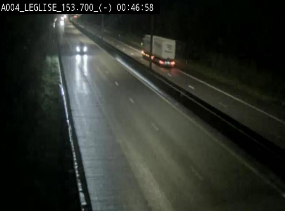<h2>Webcam autoroute A4 (E411-E25) à Léglise, avant la jonction avec la N40. Vue orientée vers Bruxelles</h2>