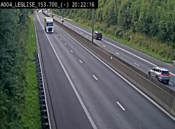 <h2>Webcam autoroute A4 (E411-E25) à Léglise, avant la jonction avec la N40. Vue orientée vers Bruxelles</h2>