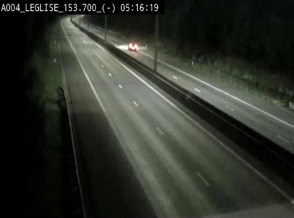<h2>Webcam autoroute A4 (E411-E25) à Léglise, avant la jonction avec la N40. Vue orientée vers Bruxelles</h2>