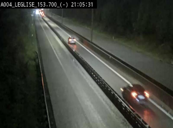 <h2>Webcam autoroute A4 (E411-E25) à Léglise, avant la jonction avec la N40. Vue orientée vers Bruxelles</h2>