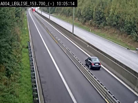 <h2>Webcam autoroute A4 (E411-E25) à Léglise, avant la jonction avec la N40. Vue orientée vers Bruxelles</h2>