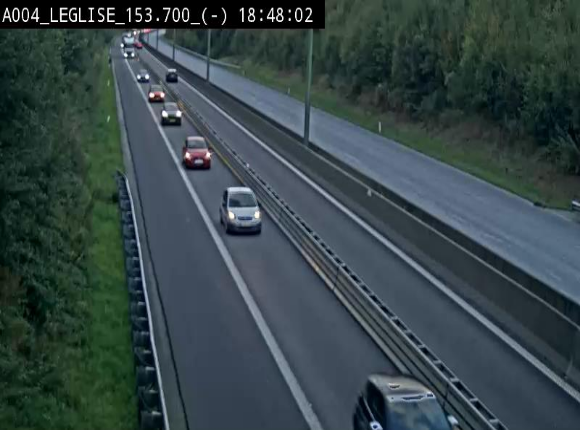 <h2>Webcam autoroute A4 (E411-E25) à Léglise, avant la jonction avec la N40. Vue orientée vers Bruxelles</h2>