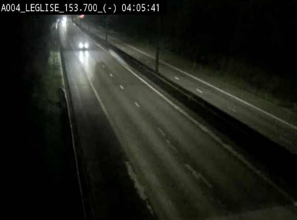 <h2>Webcam autoroute A4 (E411-E25) à Léglise, avant la jonction avec la N40. Vue orientée vers Bruxelles</h2>