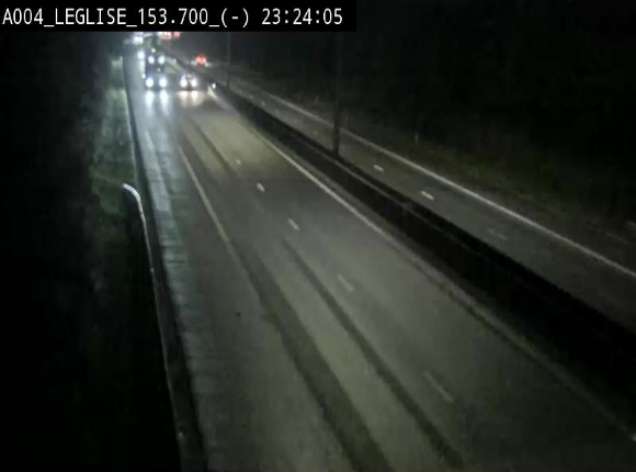 <h2>Webcam autoroute A4 (E411-E25) à Léglise, avant la jonction avec la N40. Vue orientée vers Bruxelles</h2>