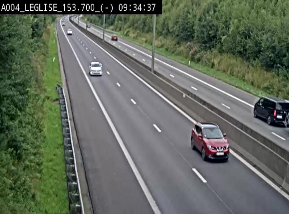 <h2>Webcam autoroute A4 (E411-E25) à Léglise, avant la jonction avec la N40. Vue orientée vers Bruxelles</h2>