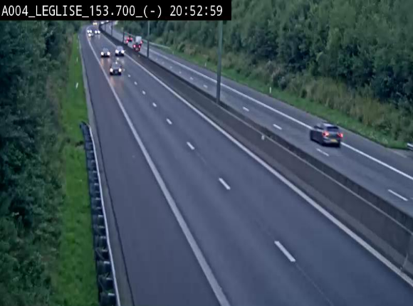 <h2>Webcam autoroute A4 (E411-E25) à Léglise, avant la jonction avec la N40. Vue orientée vers Bruxelles</h2>