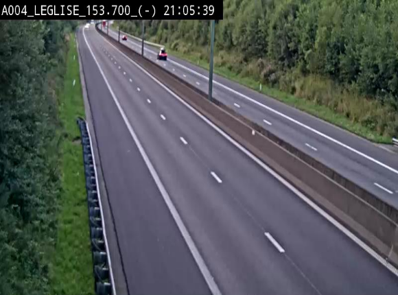 <h2>Webcam autoroute A4 (E411-E25) à Léglise, avant la jonction avec la N40. Vue orientée vers Bruxelles</h2>