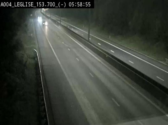 <h2>Webcam autoroute A4 (E411-E25) à Léglise, avant la jonction avec la N40. Vue orientée vers Bruxelles</h2>