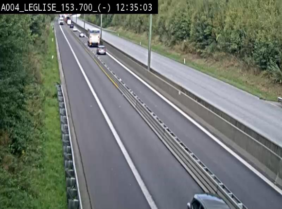 <h2>Webcam autoroute A4 (E411-E25) à Léglise, avant la jonction avec la N40. Vue orientée vers Bruxelles</h2>