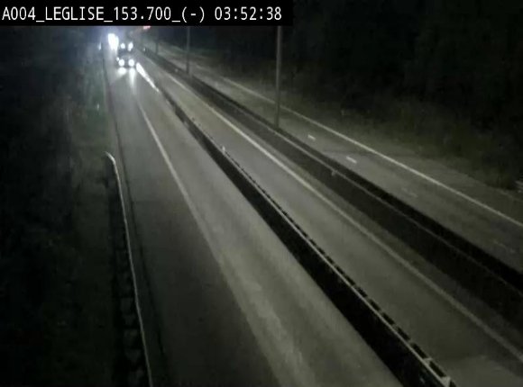 <h2>Webcam autoroute A4 (E411-E25) à Léglise, avant la jonction avec la N40. Vue orientée vers Bruxelles</h2>