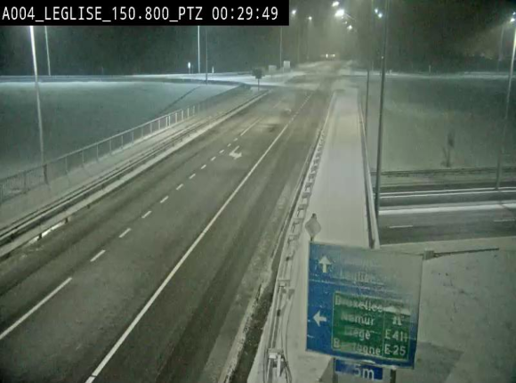 <h2>Webcam au-dessus de l'E411 sur la N40. Vue orientée vers Léglise en provenance de Neufchâteau</h2>