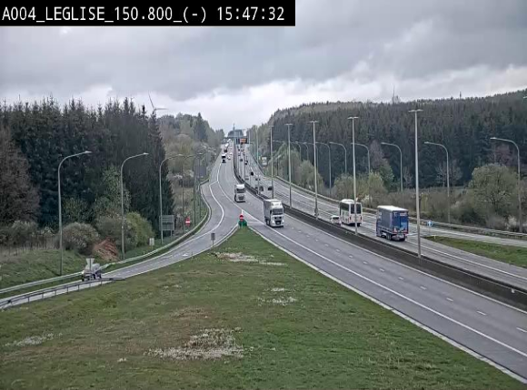 <h2>Webcam E411 dans la Côte de Léglise. Vue orientée vers Bruxelles</h2>