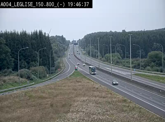 <h2>Webcam E411 dans la Côte de Léglise. Vue orientée vers Bruxelles</h2>