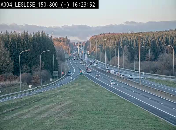 <h2>Webcam E411 dans la Côte de Léglise. Vue orientée vers Bruxelles</h2>