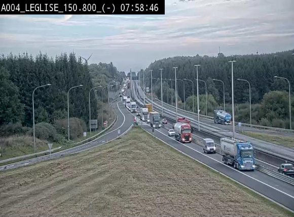 Webcam E411 dans la Côte de Léglise. Vue orientée vers Bruxelles