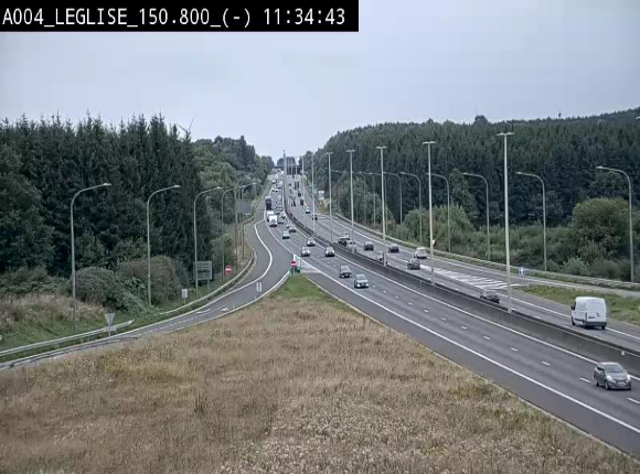 <h2>Webcam E411 dans la Côte de Léglise. Vue orientée vers Bruxelles</h2>