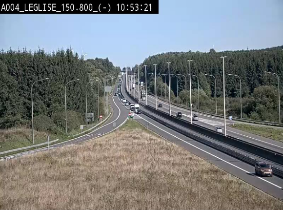 <h2>Webcam E411 dans la Côte de Léglise. Vue orientée vers Bruxelles</h2>