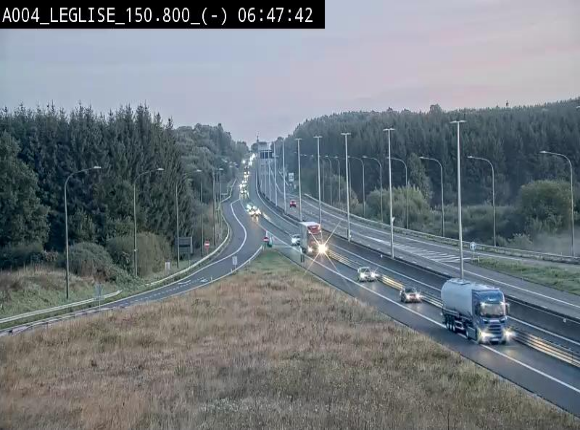 <h2>Webcam E411 dans la Côte de Léglise. Vue orientée vers Bruxelles</h2>