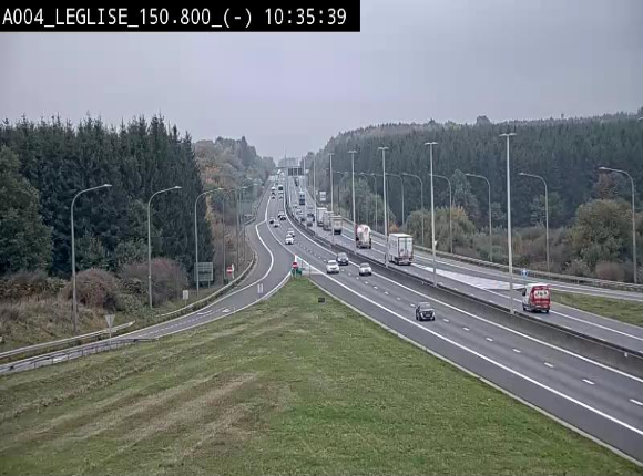 <h2>Webcam E411 dans la Côte de Léglise. Vue orientée vers Bruxelles</h2>