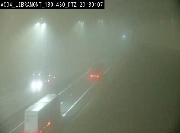 <h2>Webcam E411 à hauteur de la sortie 25 de Libramont menant vers Bouillon, Sedan et Reims via la N89. Vue orientée vers Bruxelles</h2>