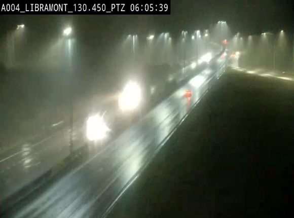 <h2>Webcam E411 à hauteur de la sortie 25 de Libramont menant vers Bouillon, Sedan et Reims via la N89. Vue orientée vers Bruxelles</h2>