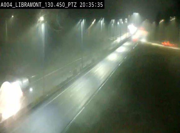 <h2>Webcam E411 à hauteur de la sortie 25 de Libramont menant vers Bouillon, Sedan et Reims via la N89. Vue orientée vers Bruxelles</h2>