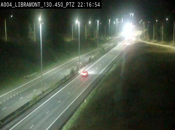 <h2>Webcam E411 à hauteur de la sortie 25 de Libramont menant vers Bouillon, Sedan et Reims via la N89. Vue orientée vers Bruxelles</h2>