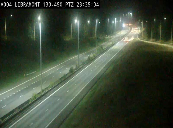 <h2>Webcam E411 à hauteur de la sortie 25 de Libramont menant vers Bouillon, Sedan et Reims via la N89. Vue orientée vers Bruxelles</h2>