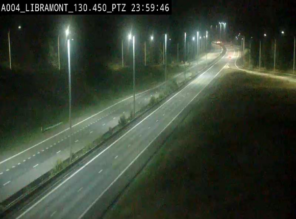 <h2>Webcam E411 à hauteur de la sortie 25 de Libramont menant vers Bouillon, Sedan et Reims via la N89. Vue orientée vers Bruxelles</h2>