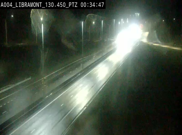 <h2>Webcam E411 à hauteur de la sortie 25 de Libramont menant vers Bouillon, Sedan et Reims via la N89. Vue orientée vers Bruxelles</h2>