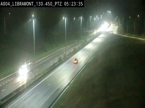 <h2>Webcam E411 à hauteur de la sortie 25 de Libramont menant vers Bouillon, Sedan et Reims via la N89. Vue orientée vers Bruxelles</h2>