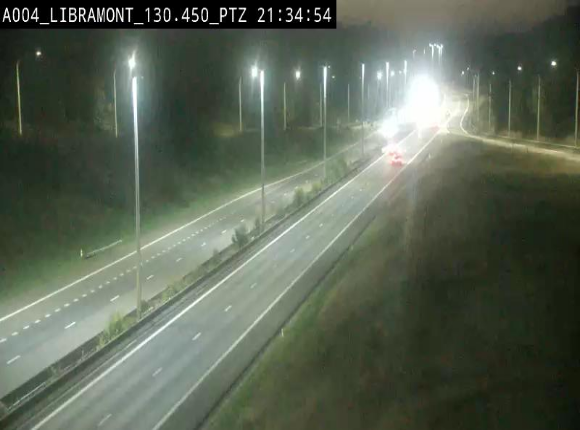 <h2>Webcam E411 à hauteur de la sortie 25 de Libramont menant vers Bouillon, Sedan et Reims via la N89. Vue orientée vers Bruxelles</h2>