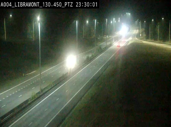 <h2>Webcam E411 à hauteur de la sortie 25 de Libramont menant vers Bouillon, Sedan et Reims via la N89. Vue orientée vers Bruxelles</h2>
