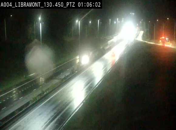 <h2>Webcam E411 à hauteur de la sortie 25 de Libramont menant vers Bouillon, Sedan et Reims via la N89. Vue orientée vers Bruxelles</h2>