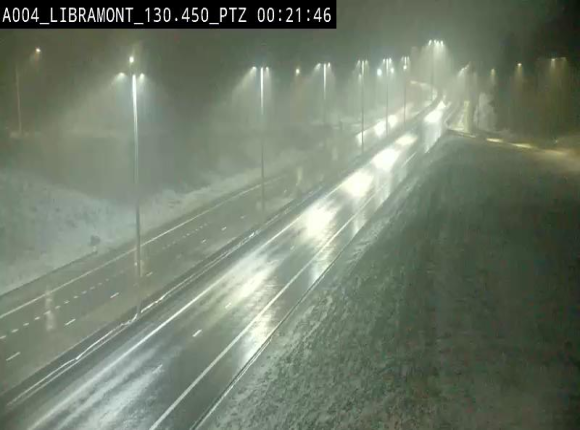 <h2>Webcam E411 à hauteur de la sortie 25 de Libramont menant vers Bouillon, Sedan et Reims via la N89. Vue orientée vers Bruxelles</h2>