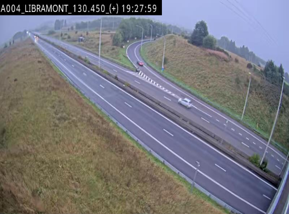 <h2>Webcam à Libramont sur l'E411 à la jonction avec la N89 menant vers Bouillon et la France. Vue orientée vers Arlon</h2>