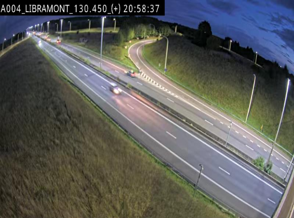 <h2>Webcam à Libramont sur l'E411 à la jonction avec la N89 menant vers Bouillon et la France. Vue orientée vers Arlon</h2>