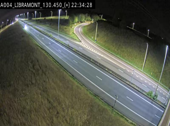 <h2>Webcam à Libramont sur l'E411 à la jonction avec la N89 menant vers Bouillon et la France. Vue orientée vers Arlon</h2>