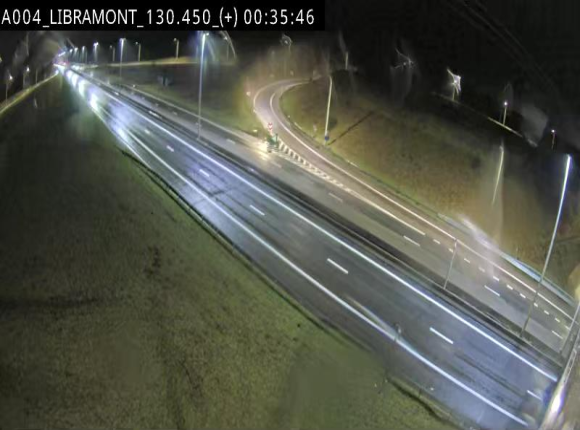 <h2>Webcam à Libramont sur l'E411 à la jonction avec la N89 menant vers Bouillon et la France. Vue orientée vers Arlon</h2>