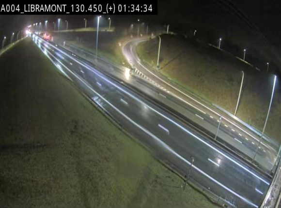 <h2>Webcam à Libramont sur l'E411 à la jonction avec la N89 menant vers Bouillon et la France. Vue orientée vers Arlon</h2>